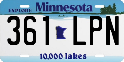 MN license plate 361LPN