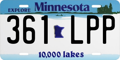MN license plate 361LPP