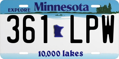 MN license plate 361LPW