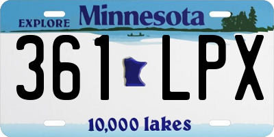 MN license plate 361LPX