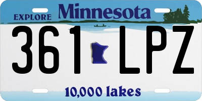 MN license plate 361LPZ