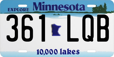 MN license plate 361LQB