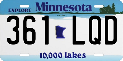 MN license plate 361LQD