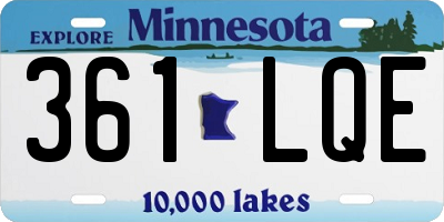 MN license plate 361LQE