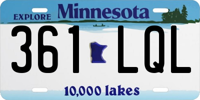 MN license plate 361LQL