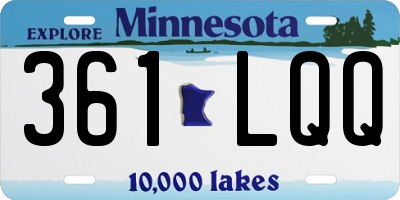 MN license plate 361LQQ