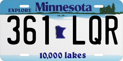 MN license plate 361LQR