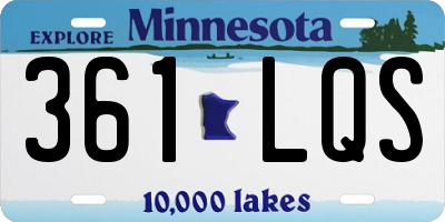 MN license plate 361LQS