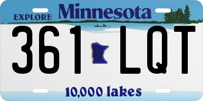 MN license plate 361LQT
