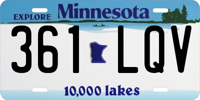 MN license plate 361LQV