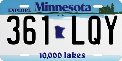 MN license plate 361LQY