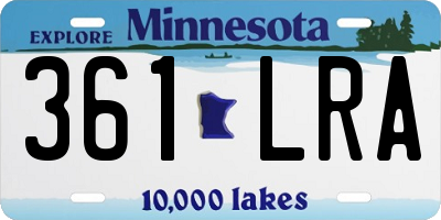 MN license plate 361LRA