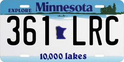 MN license plate 361LRC
