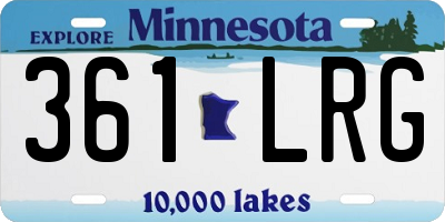 MN license plate 361LRG