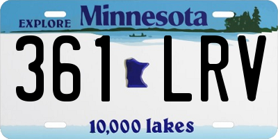 MN license plate 361LRV