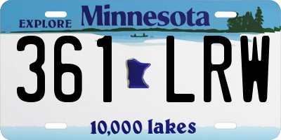 MN license plate 361LRW