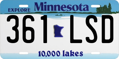 MN license plate 361LSD
