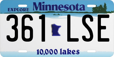 MN license plate 361LSE