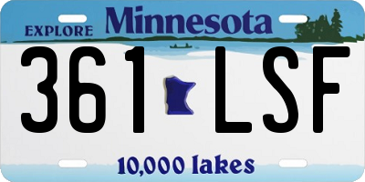 MN license plate 361LSF