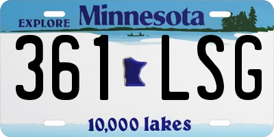 MN license plate 361LSG