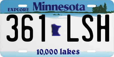 MN license plate 361LSH