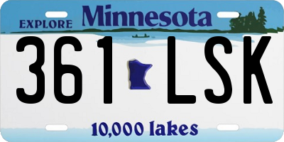 MN license plate 361LSK