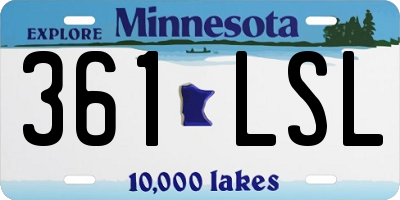 MN license plate 361LSL