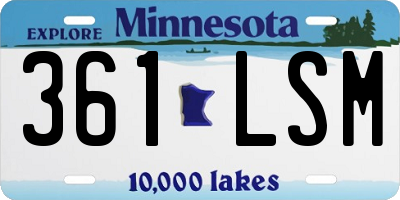 MN license plate 361LSM