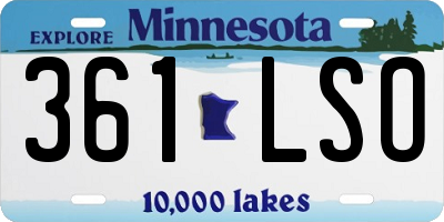 MN license plate 361LSO