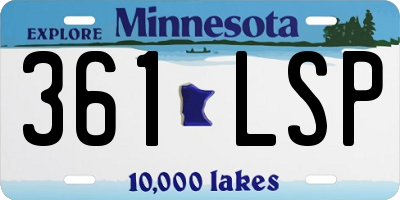 MN license plate 361LSP