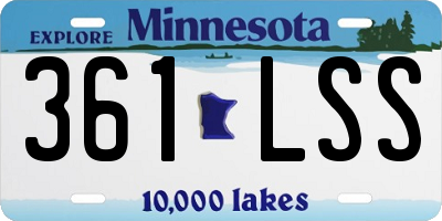 MN license plate 361LSS