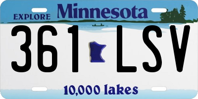 MN license plate 361LSV