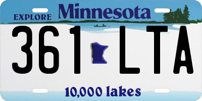 MN license plate 361LTA