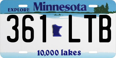 MN license plate 361LTB