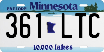 MN license plate 361LTC