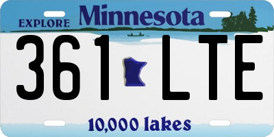 MN license plate 361LTE