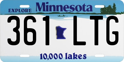 MN license plate 361LTG