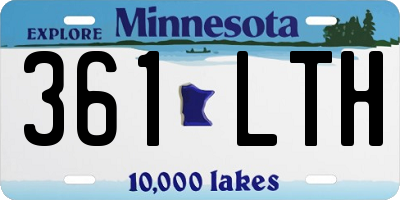 MN license plate 361LTH