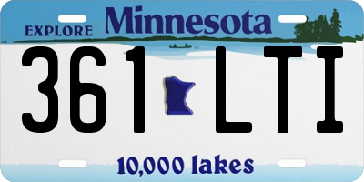 MN license plate 361LTI
