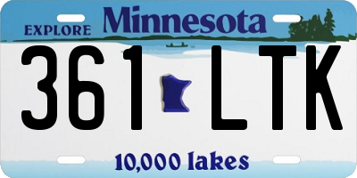 MN license plate 361LTK