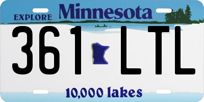MN license plate 361LTL