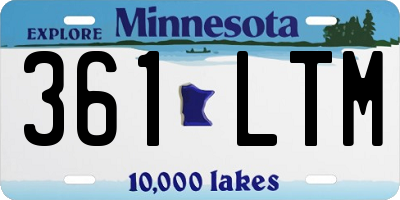 MN license plate 361LTM