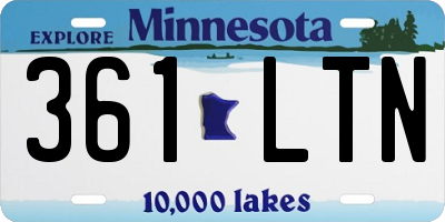MN license plate 361LTN