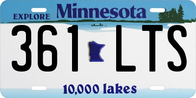 MN license plate 361LTS