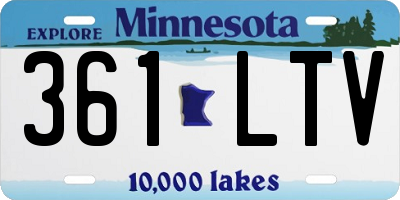 MN license plate 361LTV