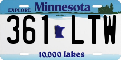 MN license plate 361LTW