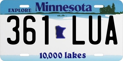 MN license plate 361LUA