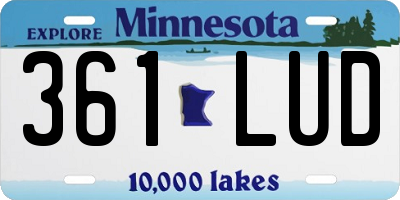 MN license plate 361LUD