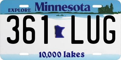 MN license plate 361LUG