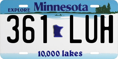 MN license plate 361LUH